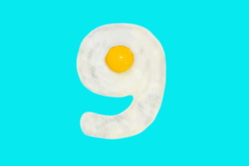 Number 9 from fried egg