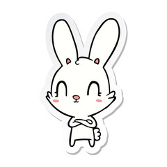 sticker of a cute cartoon rabbit