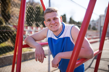 Fototapeta premium Young basketball player,portrait