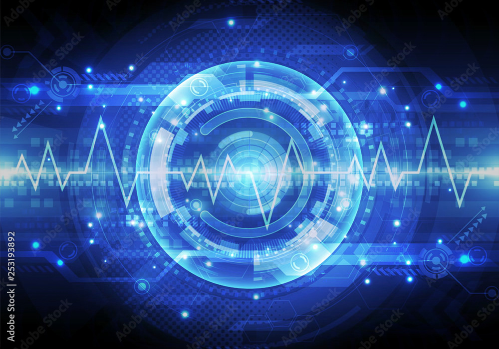 Poster abstract unique 3d illustration of a smooth pulse lines in a modern technological background