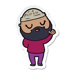 sticker of a cute cartoon man with beard