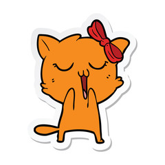 sticker of a cartoon cat