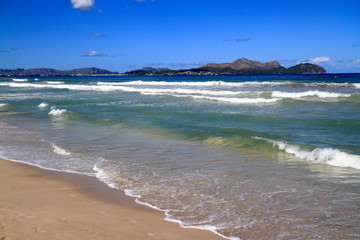 Platja del Muro beach in Mallorca Balearic Islands, Spain