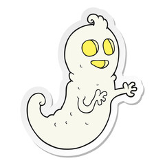 sticker of a cartoon ghost