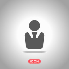 business man icon. Icon under spotlight. Gray background