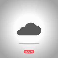 cloud icon. Icon under spotlight. Gray background