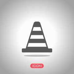Cone Icon. Icon under spotlight. Gray background
