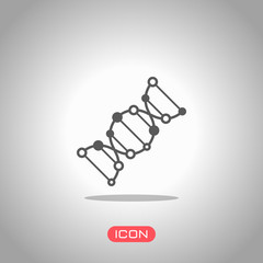 DNA icon. Icon under spotlight. Gray background
