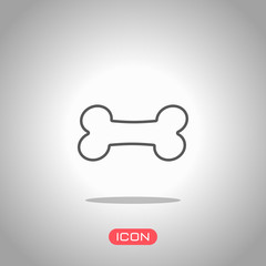 Dog bone icon. Icon under spotlight. Gray background