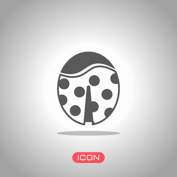 Ladybug icon. Icon under spotlight. Gray background
