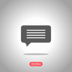 message cloud icon. Icon under spotlight. Gray background