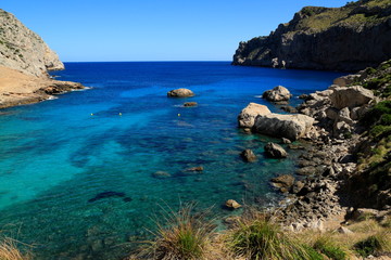 beautiful beach with turquoise sea water, Cala Figuera, Majorca, Spain