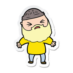 sticker of a cartoon man with beard