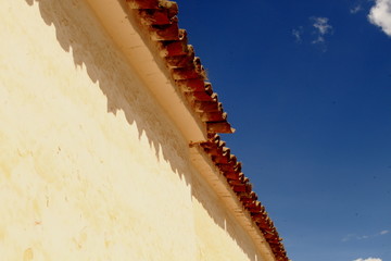 Roof in blue sky