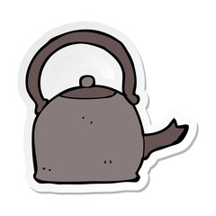 sticker of a cartoon old kettle