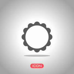 sun. simple icon. Icon under spotlight. Gray background
