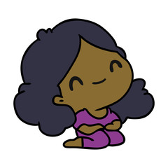 cartoon of a cute kawaii girl