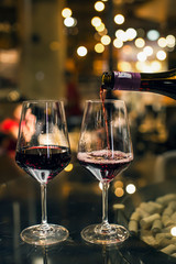 wine on wood bar