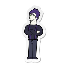 sticker of a cartoon vampire