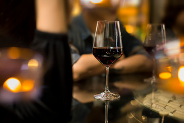 wine on wood bar