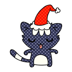 christmas cartoon of kawaii cat