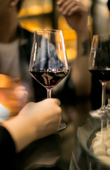 wine on wood bar