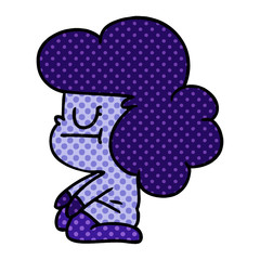 cartoon of a kawaii alien girl