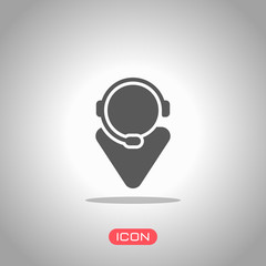 customer service. support service. simple icon. Icon under spotlight. Gray background