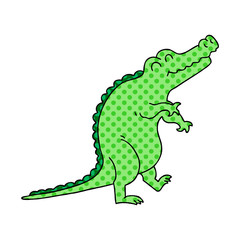 quirky comic book style cartoon crocodile