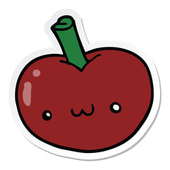 sticker of a cartoon apple