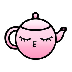 Obraz premium gradient shaded cartoon teapot