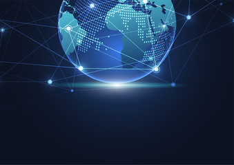 Global network connection. World map point and line composition concept of global business. Vector Illustration