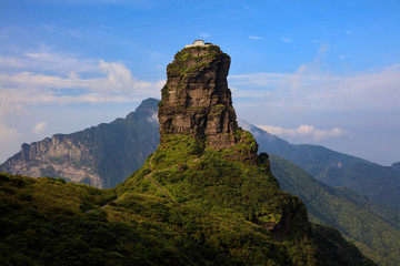 Fototapeta na wymiar Fanjingshan, Mount Fanjing Nature Reserve - Sacred Mountain of Chinese Buddhism in Guizhou Province, China. UNESCO World Heritage List - China National Parks, Famous Mountain/National Attraction.