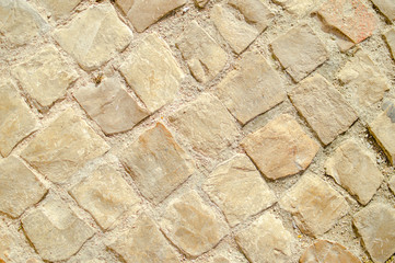 Close up on stone pattern tiles surface background.