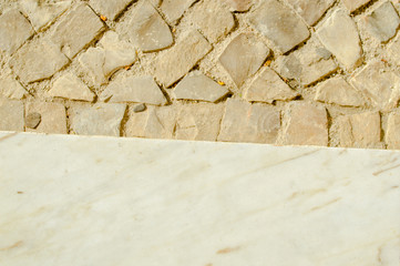 Close up on stone pattern tiles surface background.