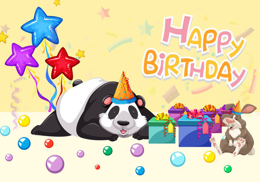 happy birthday panda card