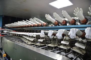 Rubber gloves production line