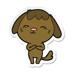sticker of a happy cartoon dog