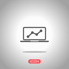 Finance graphic, grow. Icon under spotlight. Gray background