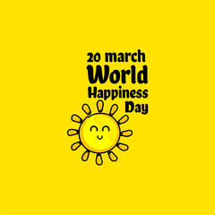 World Happiness Day Vector Template Design Illustration
