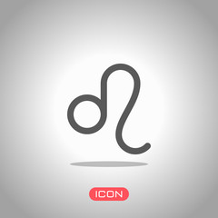 Astrological sign. Leo simple icon. Icon under spotlight. Gray background