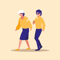 masculine professional couple models characters