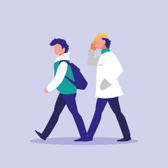 masculine professional couple models characters