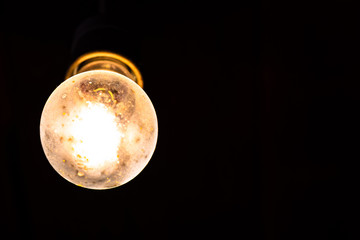 Very beautiful burning nostalgic lamp at night