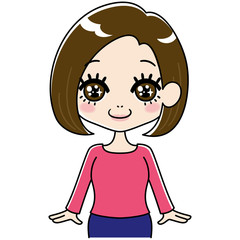 ほほえむ女性のイラスト