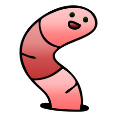quirky gradient shaded cartoon worm