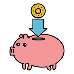 cute cartoon piggy bank