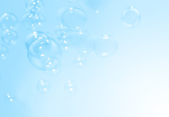 bubbles on blue background.