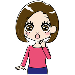 驚く女性のイラスト