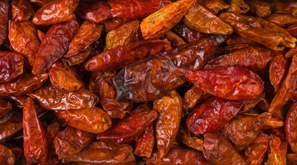 chili peperoncini paprika pepper background. Natural seasoning texture. Natural spices and food ingredients.